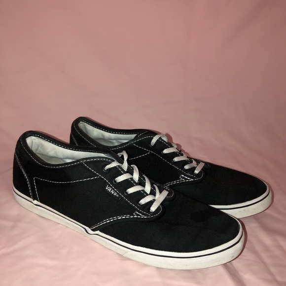 vans authentic black and white canvas skate shoes